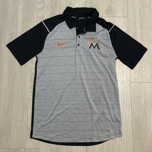 🔥BUNDLESALE S Nike MLB Miami Marlins dri-fit quick dry polo golf shirt nwot